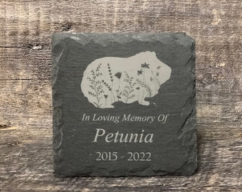 Guinea Pig Memorial Stone Pet Memory Stone Pet Loss Gift Grave Marker Remembrance Stone Memorial Plaque Slate Personalized Custom Engraved