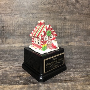 Gingerbread House Cookie Bake Off Trophy Ugly Sweater Trophy Contest Award Winner Christmas Cookie Decorating Holiday Party Santa Decor