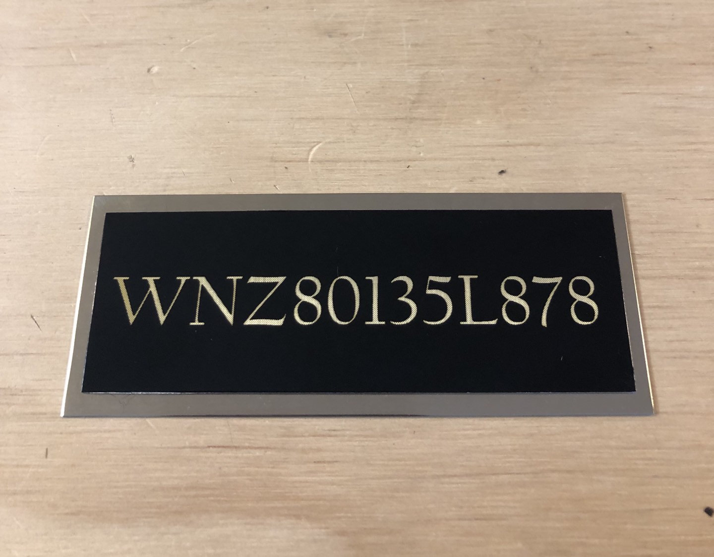 HIN Custom Engraved Hull Identification Number Black/Gold Etsy