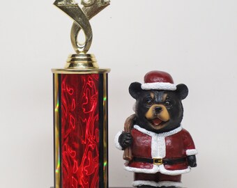 Ugly Sweater Christmas Trophy Cookie Bake Off Winner White Elephant Trophy Contest Christmas Decor Holiday Party Decor Santa Teddy Bear