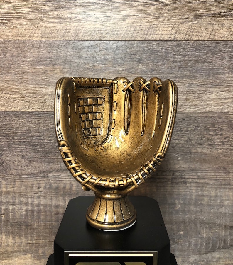 Baseball Trophy Fantasy Baseball Perpetual Trophy Antique Gold Etsy