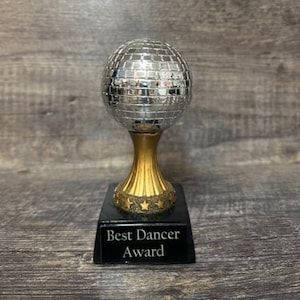 Disco Mirror Ball Dance Trophy with 3 lines of custom text -  Österreich