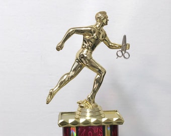 Successfully Runs With Scissors Funny Trophy Gag Gift For Runner Jogger Track Birthday Gift Achievement Award Adult Humor Secret Santa Gift