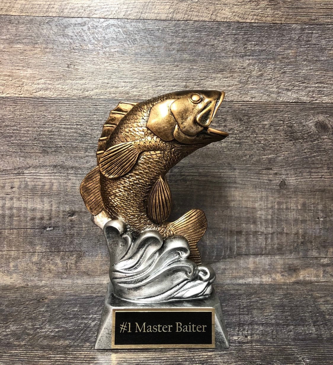 Funny 1 Master Baiter Bass Trophy Fishing Trophy Fishing Etsy