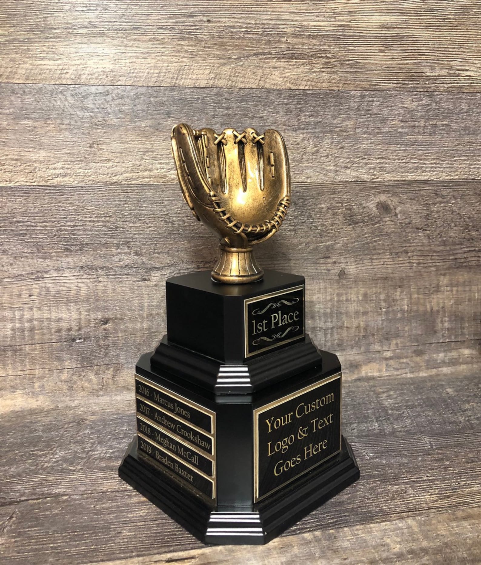 Baseball Trophy Fantasy Baseball Perpetual Trophy Antique Gold Etsy