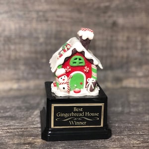 Gingerbread House Cookie Bake Off Trophy Ugly Sweater Trophy Contest Award Winner Christmas Cookie Decorating Holiday Party Snowman Decor