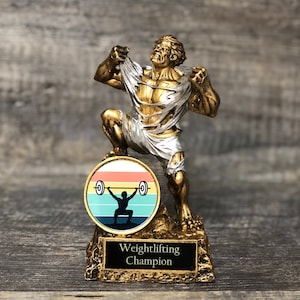 Weightlifting Trophy Heaviest Lift Personalized Beast Weightlifting Beast Clean & Jerk Achievement Award Trophy #1 Weightlifter Award