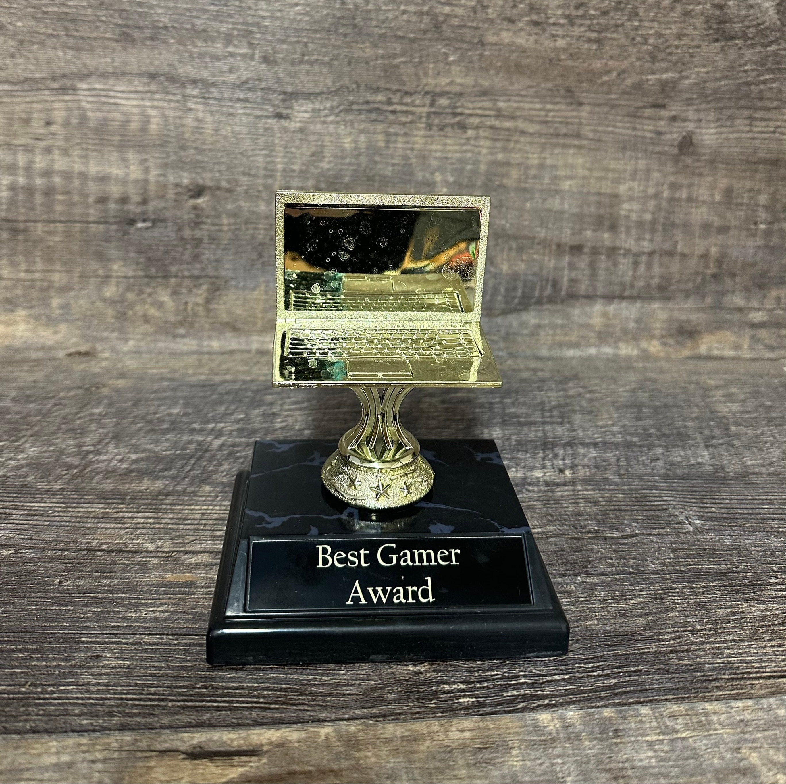 Funny Trophy Best Gamer or IT Tech Award Laptop Computer Trophy Gag ...