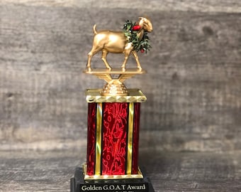 Grappige trofee GOUDEN GEIT-trofee Greatest of All Time Award-trofee handgeschilderde Top Sales Motivational Achievement Award gepersonaliseerde winnaar