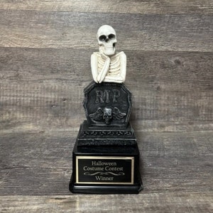 Halloween Trophy Skeleton Tombstone Trophy Scariest Costume Contest Trophy Pumpkin Carving Contest Creepy Halloween Decor
