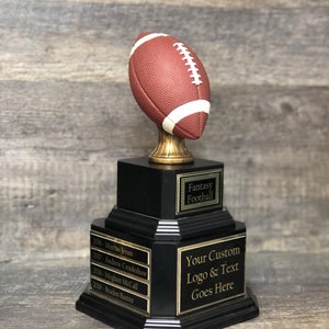 Perpetual Fantasy Football League Trophy FFL Trophy Best Season Stats Color Football Champion Trophy Football League Sports Award Winner