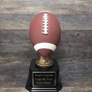 Fantasy Football Trophy FULL SIZE Color Football FFL Trophy 15&quot; Football 6 or 12 Year Perpetual Championship League Award Winner