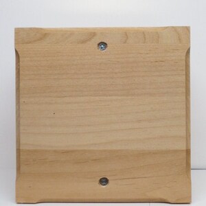 Puede incluir: Una placa de madera de color marr&oacute;n claro, simple, con dos tornillos plateados en el centro.