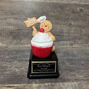 Best Dessert Cupcake Trophy Cookie Bake Off Trophy Gingerbread House Best Holiday Dessert Family Trophy Winner Christmas Decor Holiday Decor