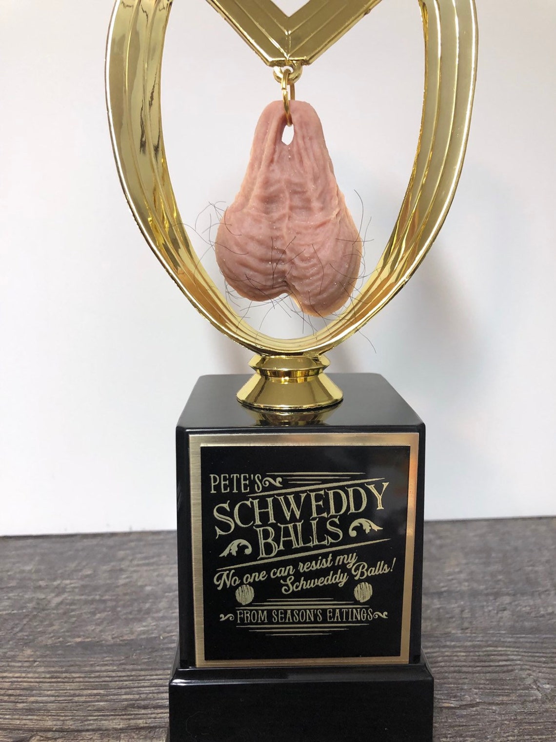 Funny Hairy Balls Testicle Trophy Birthday T Bachelor Etsy 
