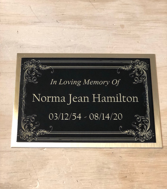 Cremation Urn Plaque Name Plate Custom Engraved Cremains Etsy
