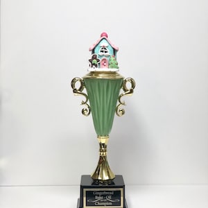 Gingerbread Decorating Trophy Cookie Bake Off Ugliest Ugly Sweater Contest Family Christmas Trivia Night Trophy Pastel Christmas Decor