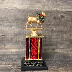 GOLDEN GOAT Trophy Greatest of All Time Corporate Award Trophy Employee Of The Month Top Sales Motivational Achievement Award Personalized
