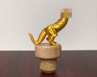 Wine Stopper GOLDEN DICKASAURUS Funny Gag Gift Mature Birthday Gift Novelty Bottle Wine Cork Adult Humor Wine Lover Stocking Stuffer