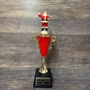 Ugly Sweater Contest Christmas Trophy Trophies Santa Family Party Award Winner Best Cookie Bake Off Santa Christmas Decor Holiday Decor