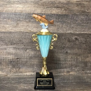 Fishing Trophy Brown Trout Tournament Derby Trophy HAND PAINTED Award Funny Trophy Biggest Fish Salmon #1 Master Baiter Award Gag Gift Award