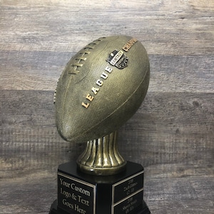 Fantasy Football Trophy Perpetual FFL Trophy Fantasy Football League Trophy 15&quot; FULL SIZE Antique Gold Football Championship Trophy