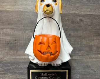 XL Dog Halloween Trophy Best Howl-o-ween Costume Contest Pumpkin Carving  Contest Halloween Ghost Dog W/light UP Pumpkin Decor Trunk or Treat - Etsy