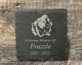 Guinea Pig Grave Marker Memorial Stone Pet Memory Stone Pet Loss Gift Remembrance Stone Memorial Plaque Slate Personalized Custom Engraved