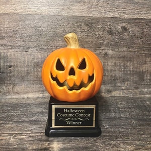 Halloween Trophy READY TO SHIP Pumpkin Carving Contest Jack O Lantern Trophy or Best Costume Contest Prize Pumpkin Halloween Trophies