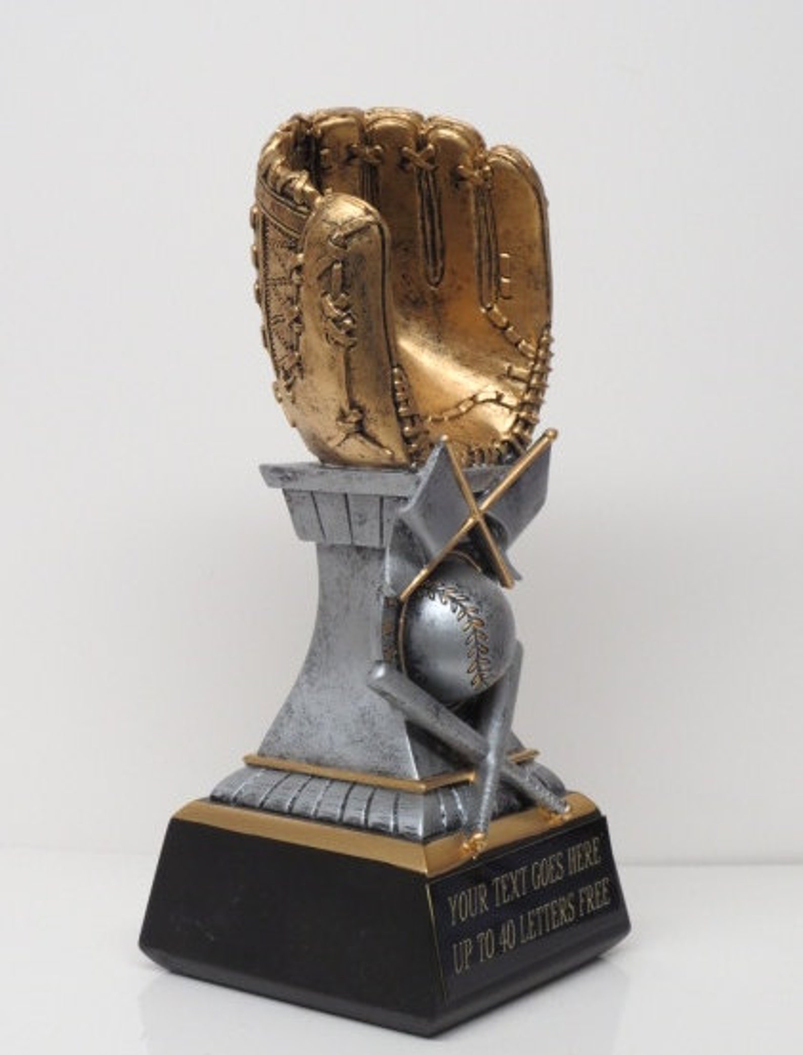 Baseball Trophy Award Gold Glove Baseball & Bats 7 Etsy