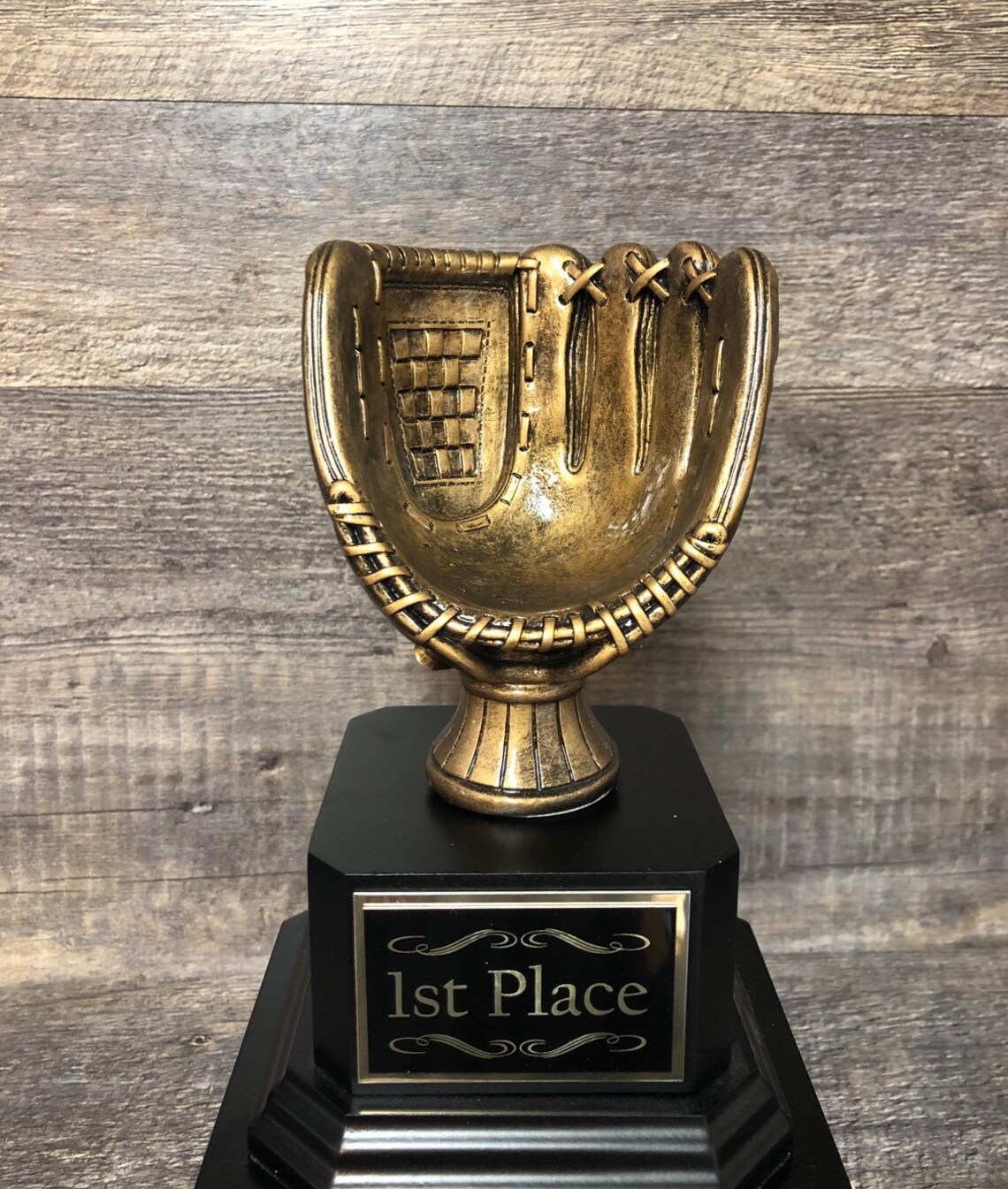 Baseball Trophy Fantasy Baseball Perpetual Trophy Antique Gold Etsy