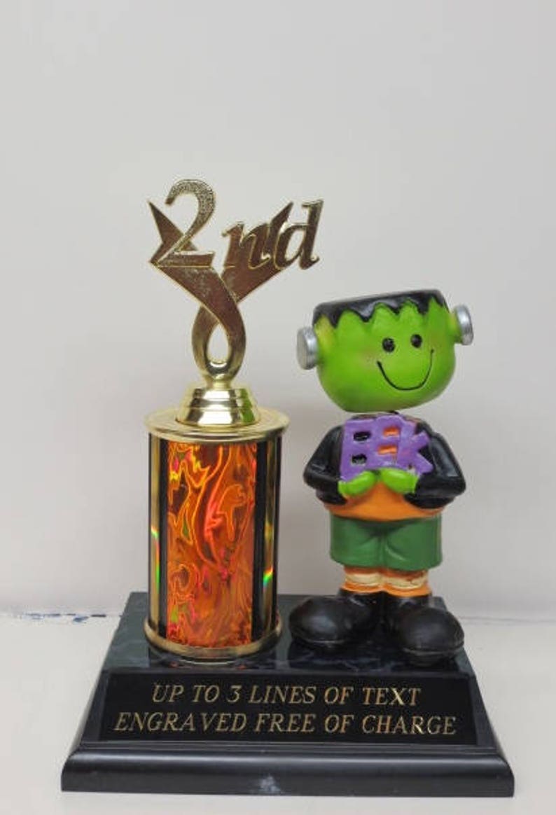 Halloween Trophy Trophies Set of THREE Trophy Pumpkin Carving Contest Best Costume Winner Trunk or Treat Halloween Decor Scariest Costume