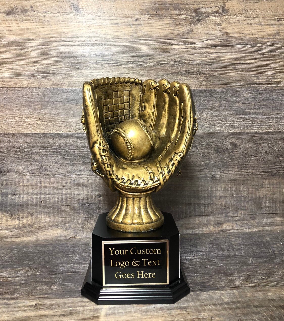 Baseball Trophy Fantasy Perpetual Trophy XL Antique Gold Glove Etsy