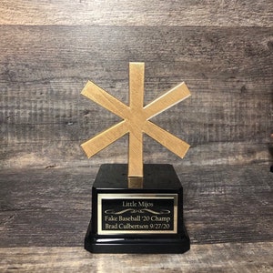 Funny Asterisk Trophy For A Crazy Year Unique Fantasy Sports Trophy Award Bracket Champion Championship Team Award Personalized