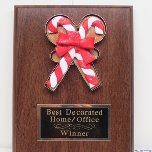 Best Decorated Office Christmas Trophy Gingerbread Cookie Bake Off Contest Ugly Sweater Award Winner Candy Cane Christmas Decor Holiday