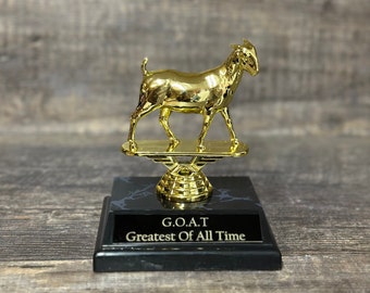 Goat Award Trophy Greatest Of All Time G.O.A.T. Funny Trophy Gag Gift Trophy Top Sales Motivational Achievement Award Personalized Winner