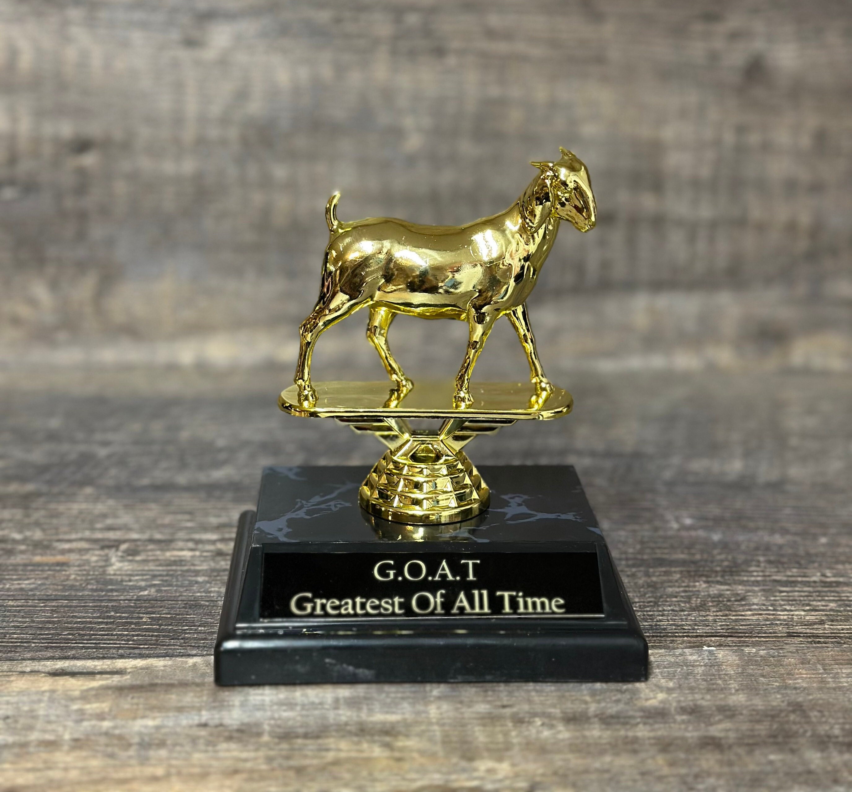 G.O.A.T Greatest of All Time Tall Trophy - Free Engraving, Winner, Great,  Sports, Best, Champion, Trivia, Game, Night, Greatness, Number One