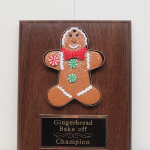 Gingerbread Cookie Bake Off Christmas Trophy Contest Award Door Decorating Winner Holiday Gingerbread House Christmas Decor Ugly Sweater