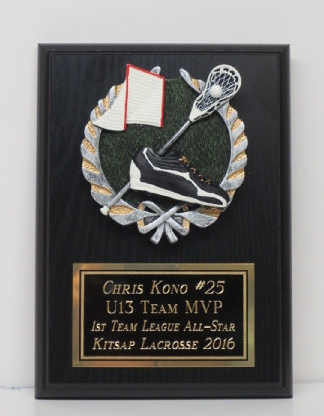 Lacrosse Trophy Sports Award Plaque 6 X 8 Lax Sports Award Winner Custom Engraved Team