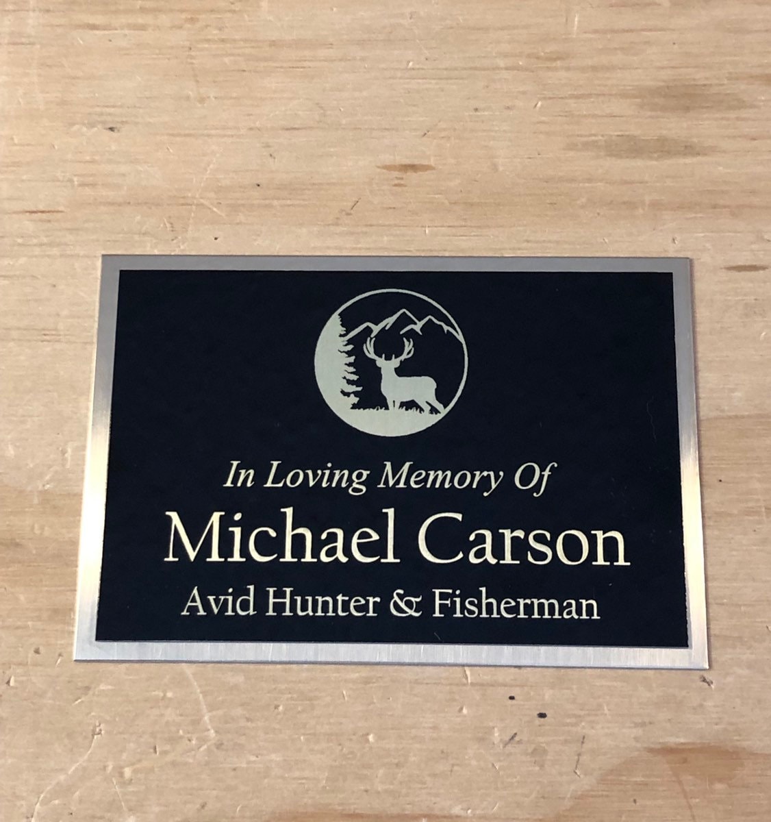 Custom Engraved Name Plate Cremation Urn DEER HUNTING Memorial Etsy