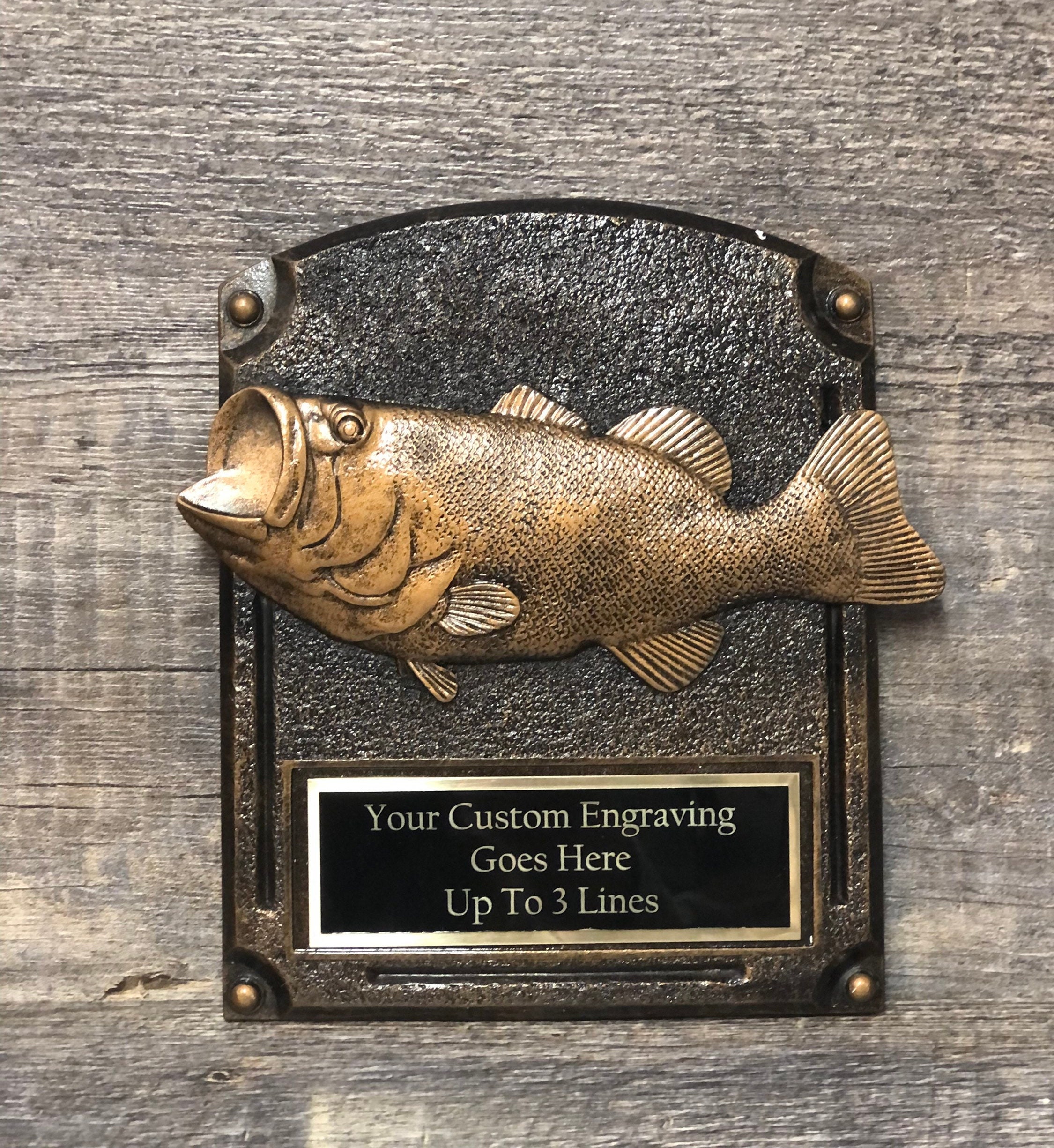 Fishing Trophy Plaque Bass Fishing Derby Tournament Trophy Etsy