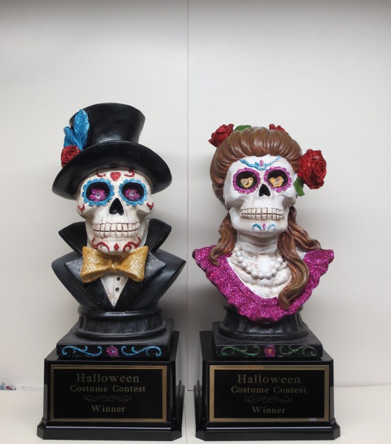 Halloween Trophy Best Couple Halloween Trophy Skeleton Couple Costume Contest Winner Dia De Los Muertos Best Couples Costume Contest