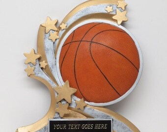 Basketball Trophy Coaches Plaque Award Appreciation  9" x 6 3/4"  Basketball Shooting Star Trophy  FREE ENGRAVING