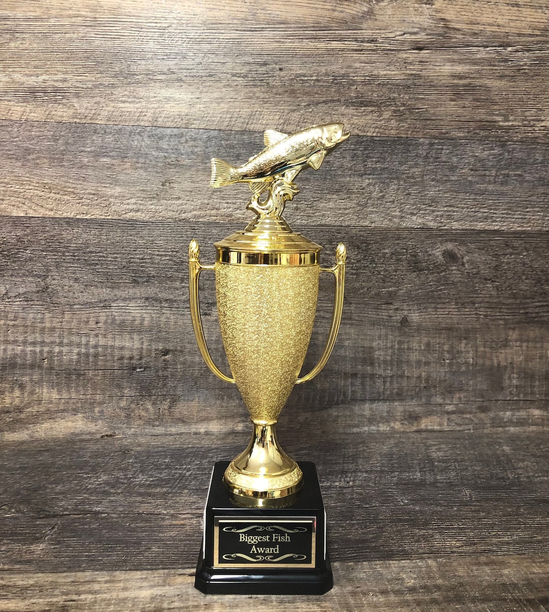Fishing Trophy Fishing Derby Trophy Biggest Trout Tournament Etsy
