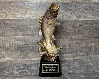 Bass Fish Trophy Fishing Trophy Fishing Derby Tournament Trophy Award Biggest Bass Fish Personalized Trophy Biggest Fish Competition Winner