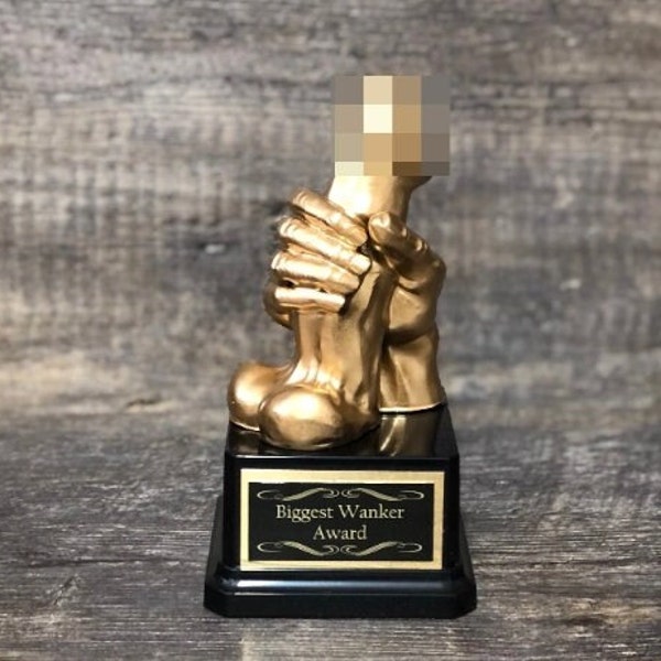 Funny Golf Trophy WANKER Award Most Strokes Award Golden Penis Testicle Trophy Loser Last Place Adult Humor Dick Gag Gift Birthday