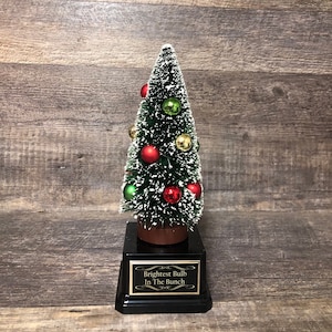Best Decorated Tree Trophy Holiday Lights Bottle Brush Tree Neighborhood Christmas Trophy Gingerbread House Cookie Decorating Ugly Sweater