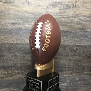Fantasy Football FULL SIZE Color Trophy FFL Trophy 17&quot; Football 6 or 12 Year Perpetual Championship League Award Winner