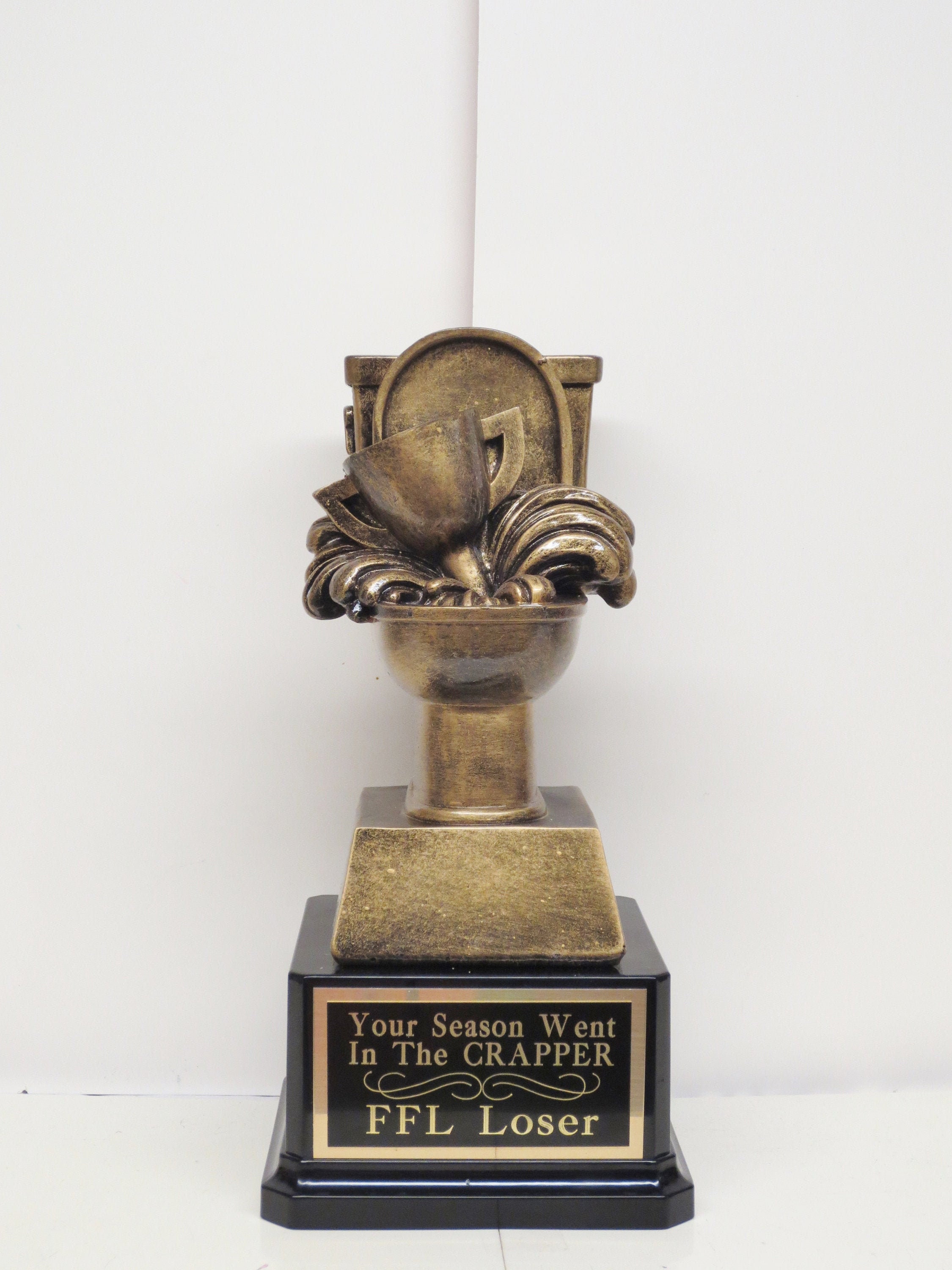 Fantasy Football League Loser Trophy Ffl Last Place Crappy Etsy 