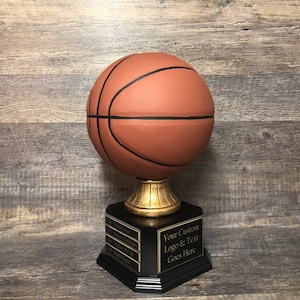 Basketball Trophy FULL SIZE Realistic Fantasy Basketball League Trophy 15" Tall 6 or 12 Year Perpetual Championship League Award Winner